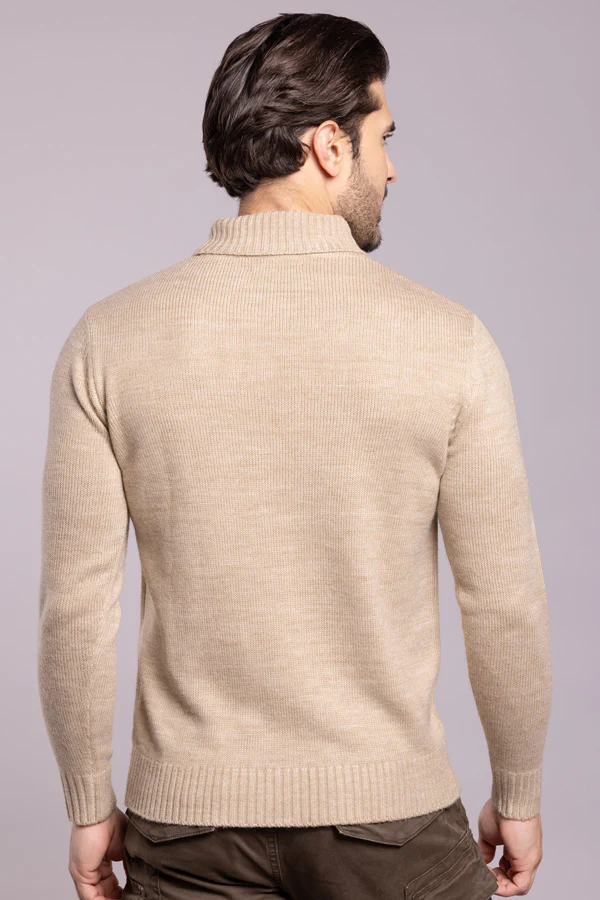 Dk Beige High Neck Pullover Sweater - Image 5