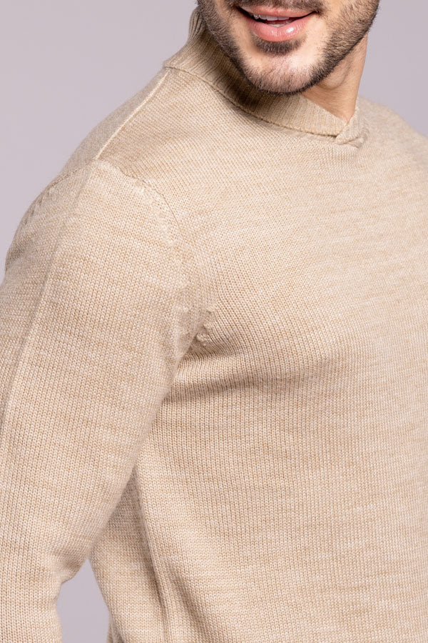 Dk Beige High Neck Pullover Sweater - Image 6