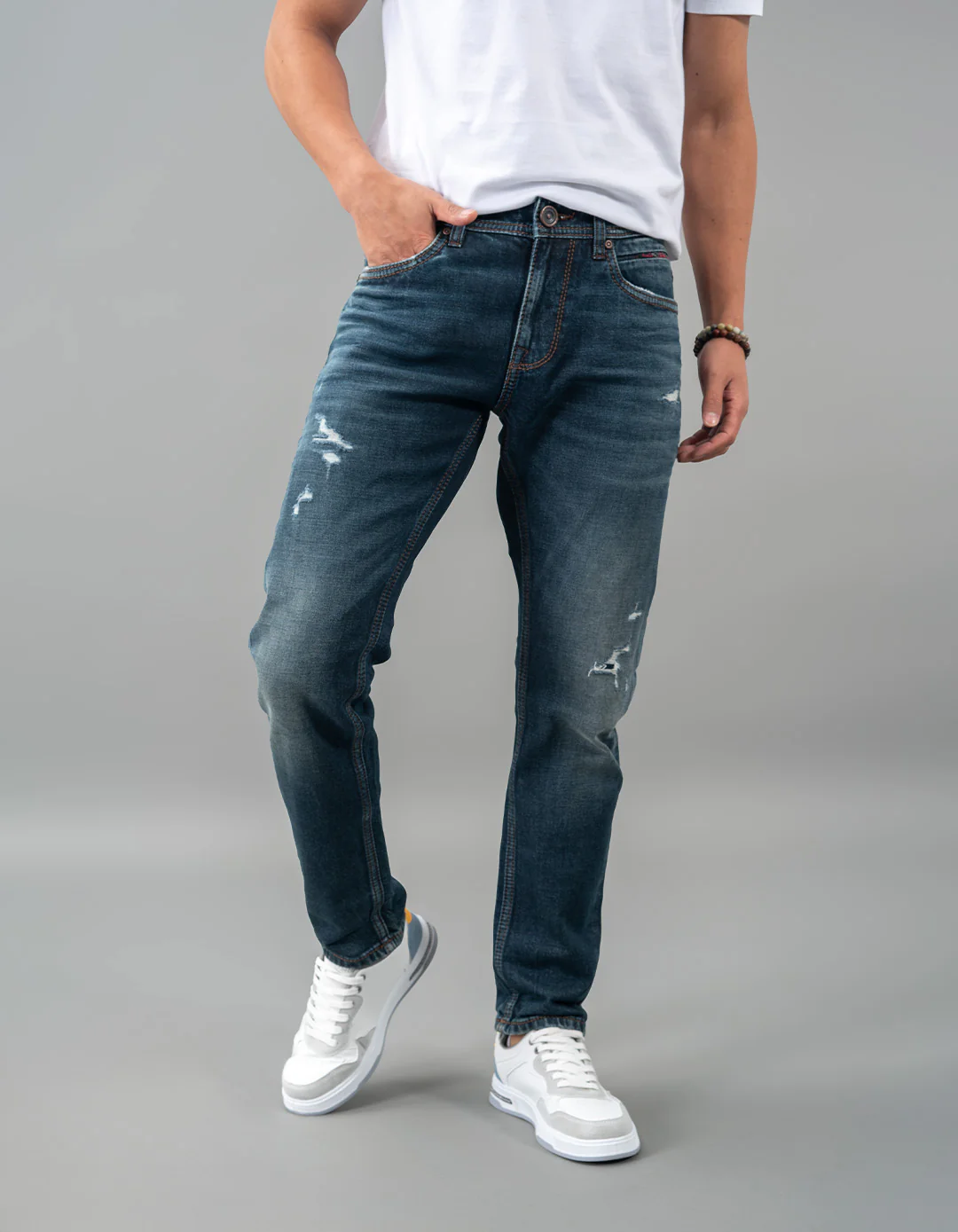 Dk Blue 5 Pocket Low-Rise Ankle Length Jeans