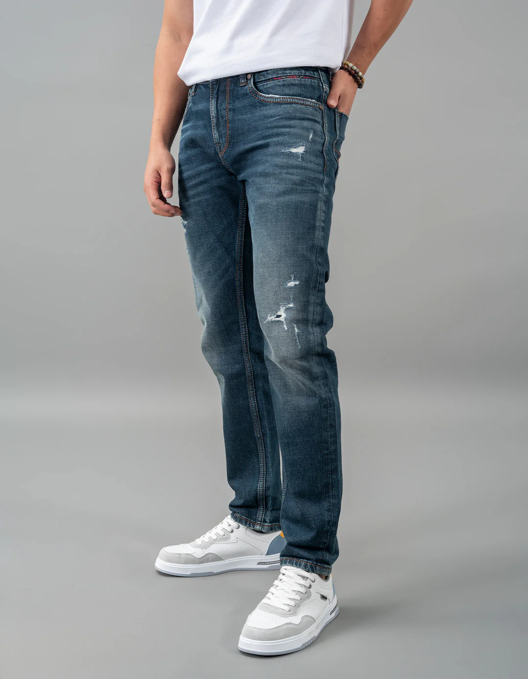 Dk Blue 5 Pocket Low-Rise Ankle Length Jeans - Image 3