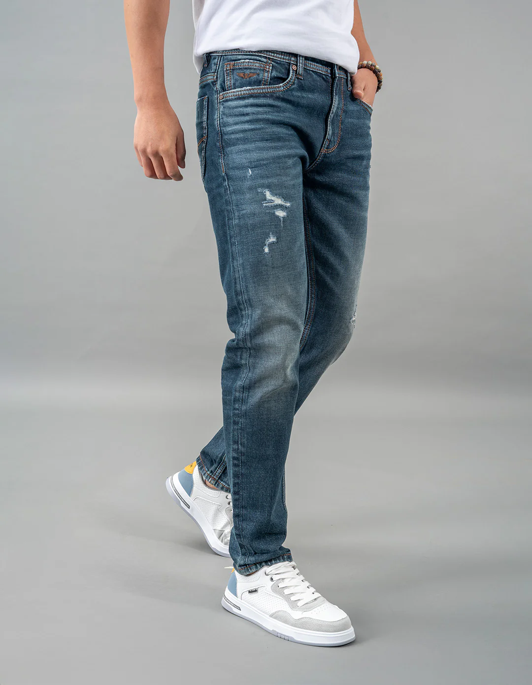 Dk Blue 5 Pocket Low-Rise Ankle Length Jeans - Image 4