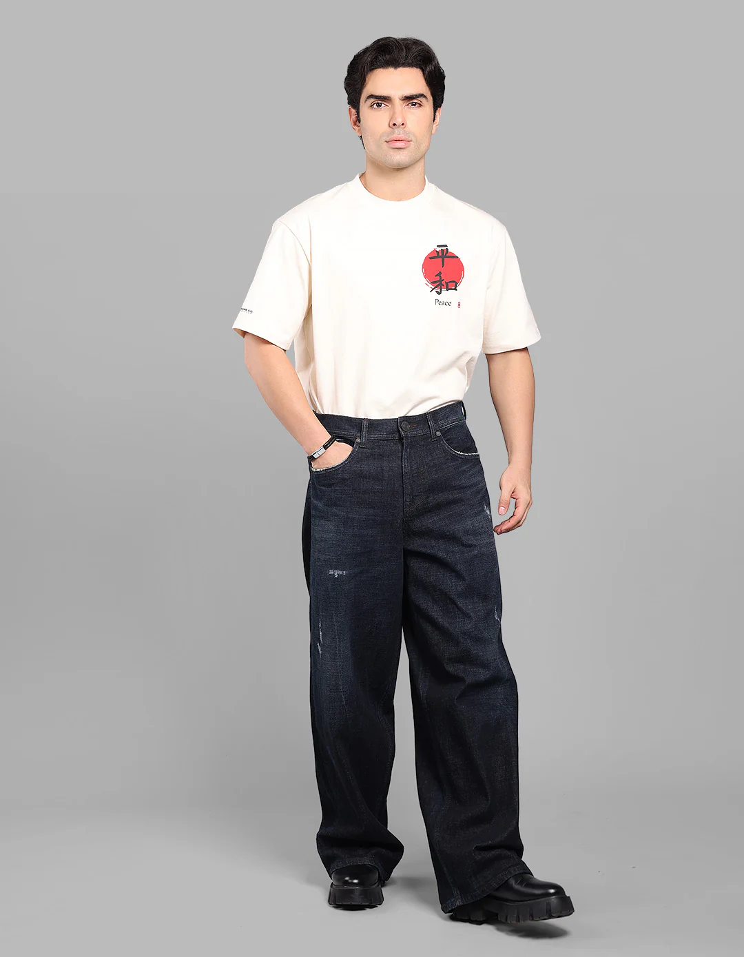 Dk Blue 5 Pocket Extra Loose Fit Jeans - Image 2