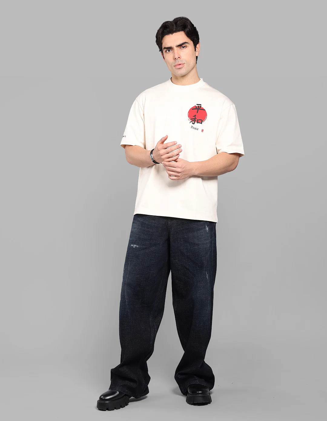 Dk Blue 5 Pocket Extra Loose Fit Jeans - Image 3
