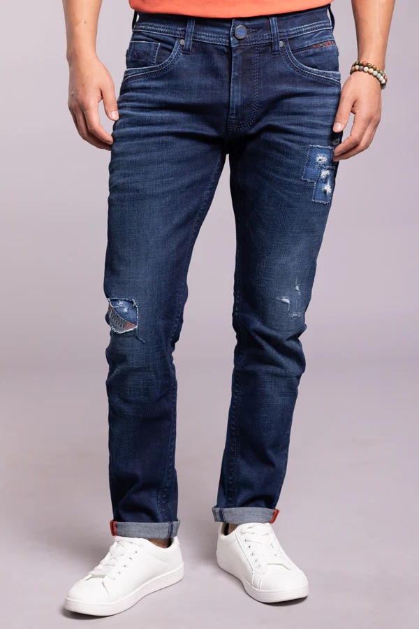 Dk Blue 5 Pocket Low-Rise Ankle Length Jeans