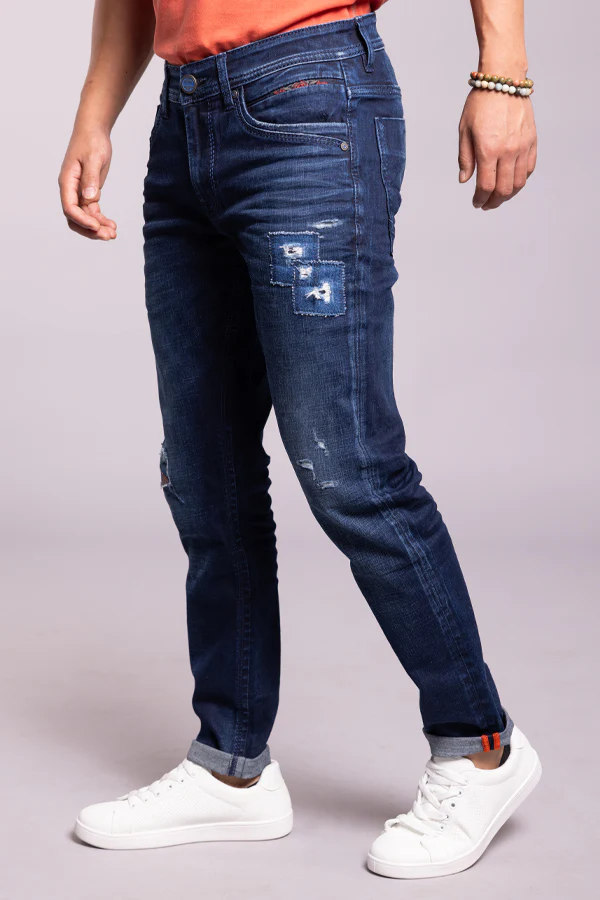 Dk Blue 5 Pocket Low-Rise Ankle Length Jeans - Image 3