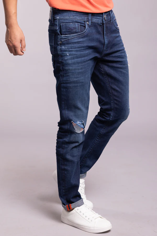Dk Blue 5 Pocket Low-Rise Ankle Length Jeans - Image 4