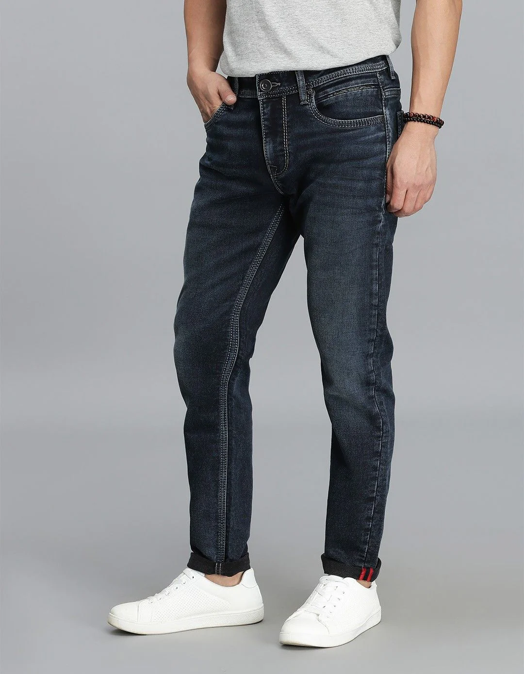Dk Blue 5 Pocket Low-Rise Ankle Length Jeans - Image 3