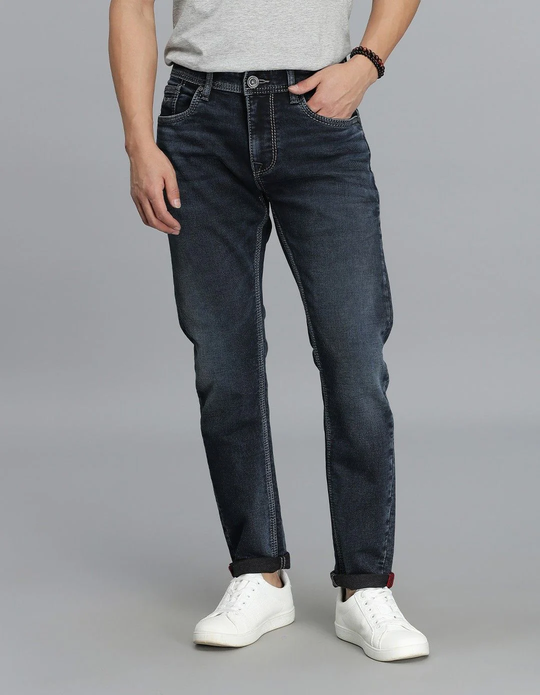 Dk Blue 5 Pocket Low-Rise Ankle Length Jeans - Image 4