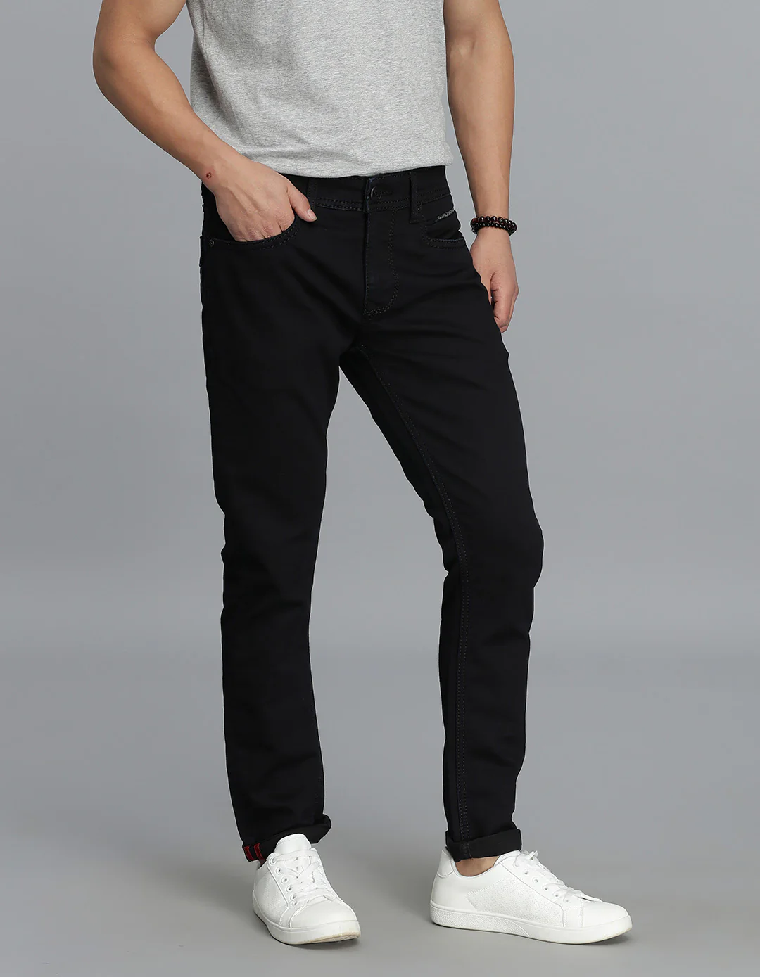 Dk Blue 5 Pocket Low-Rise Ankle Length Jeans - Image 3