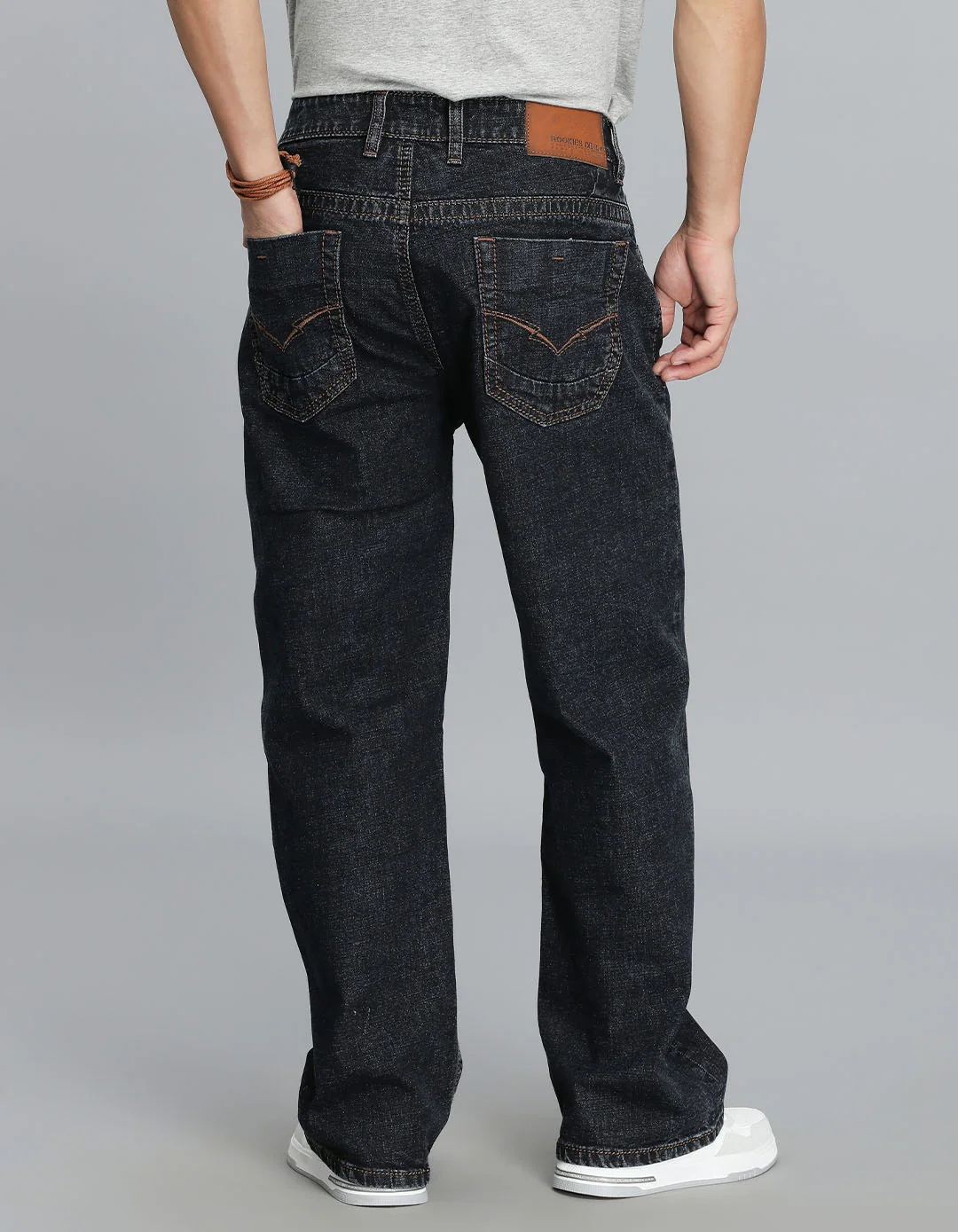 Dk Blue 5 Pocket Midrise Loose Fit Cropped Jeans - Image 5