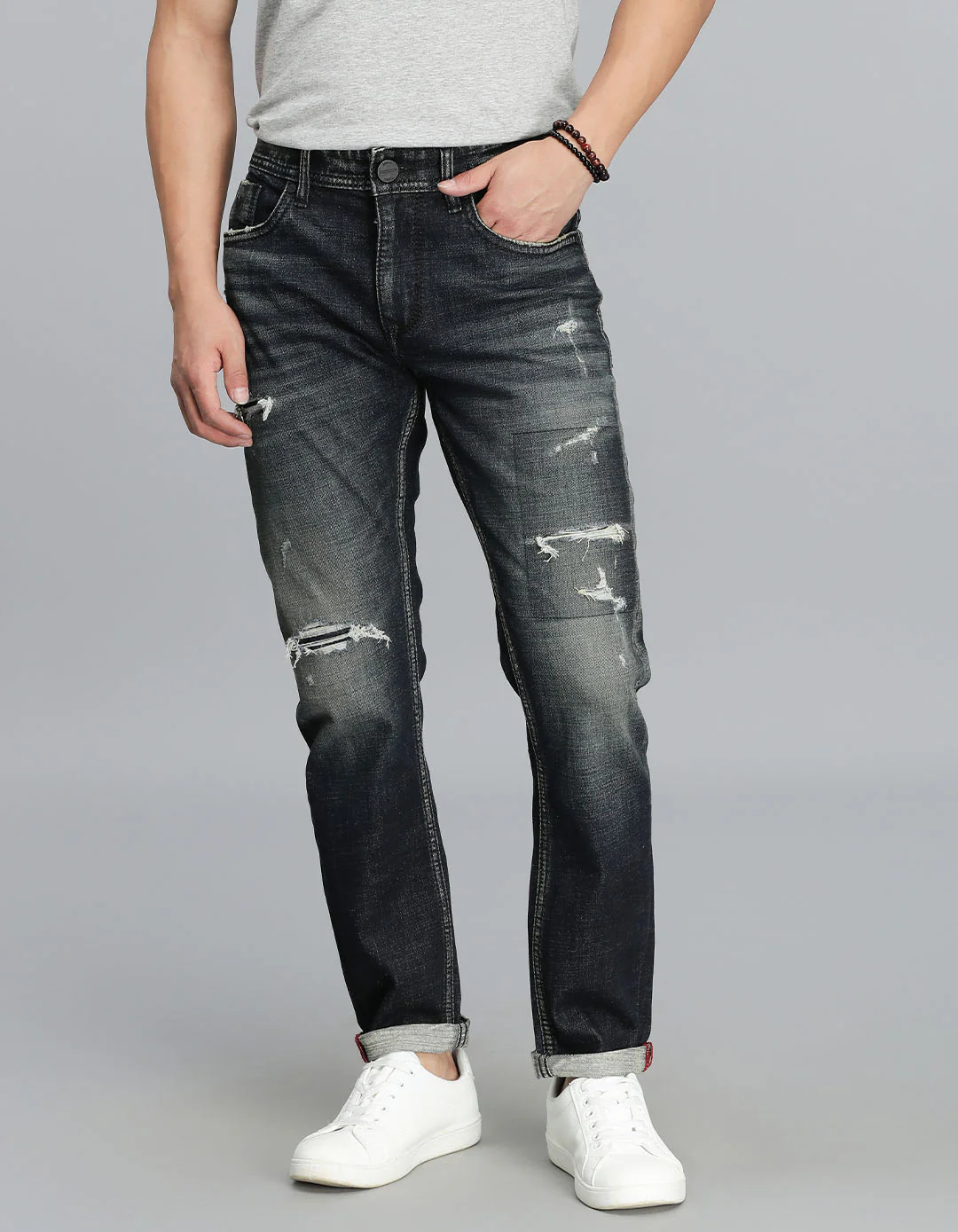 Dk Blue 5 Pocket Low-Rise Ankle Length Jeans