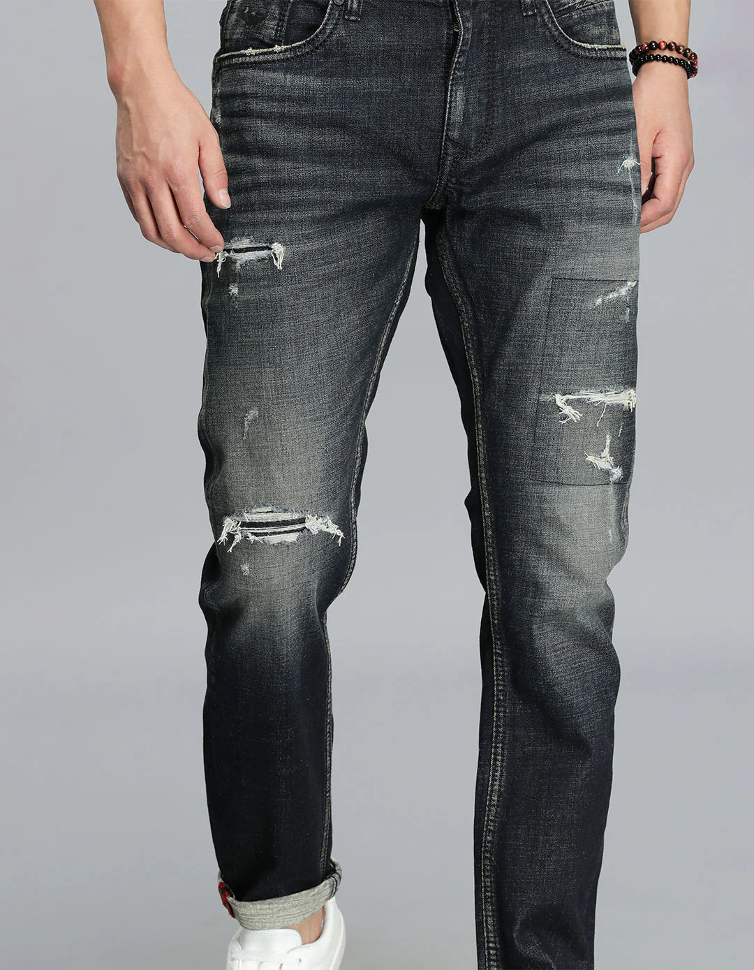 Dk Blue 5 Pocket Low-Rise Ankle Length Jeans - Image 4