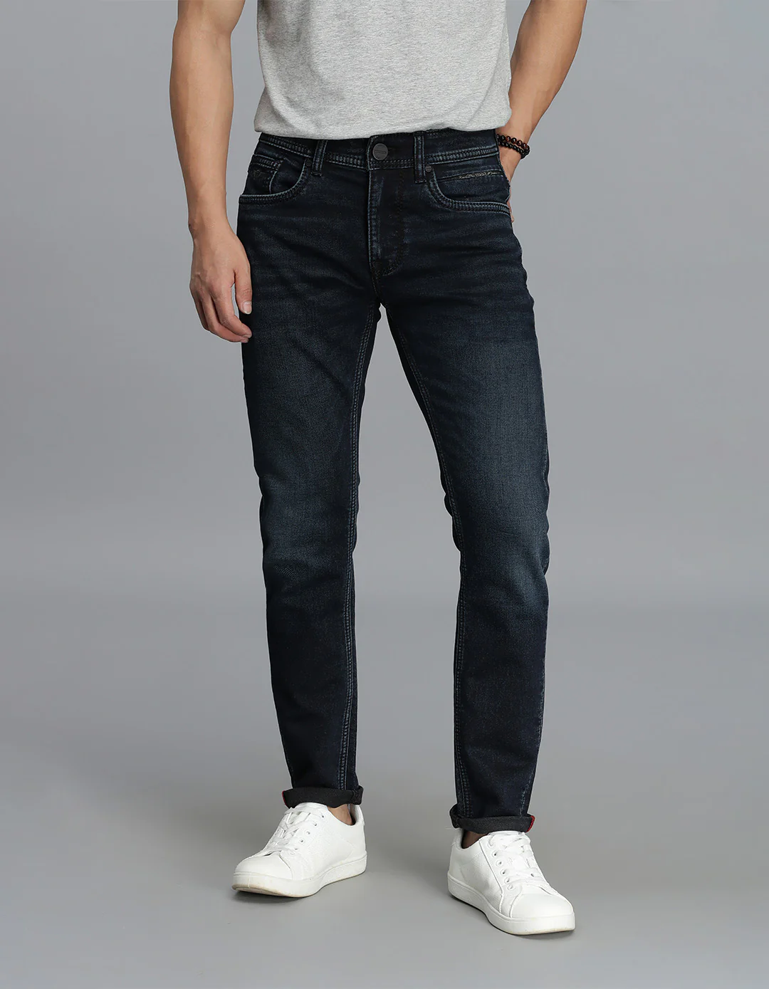 Dk Blue 5 Pocket Low-Rise Ankle Length Jeans