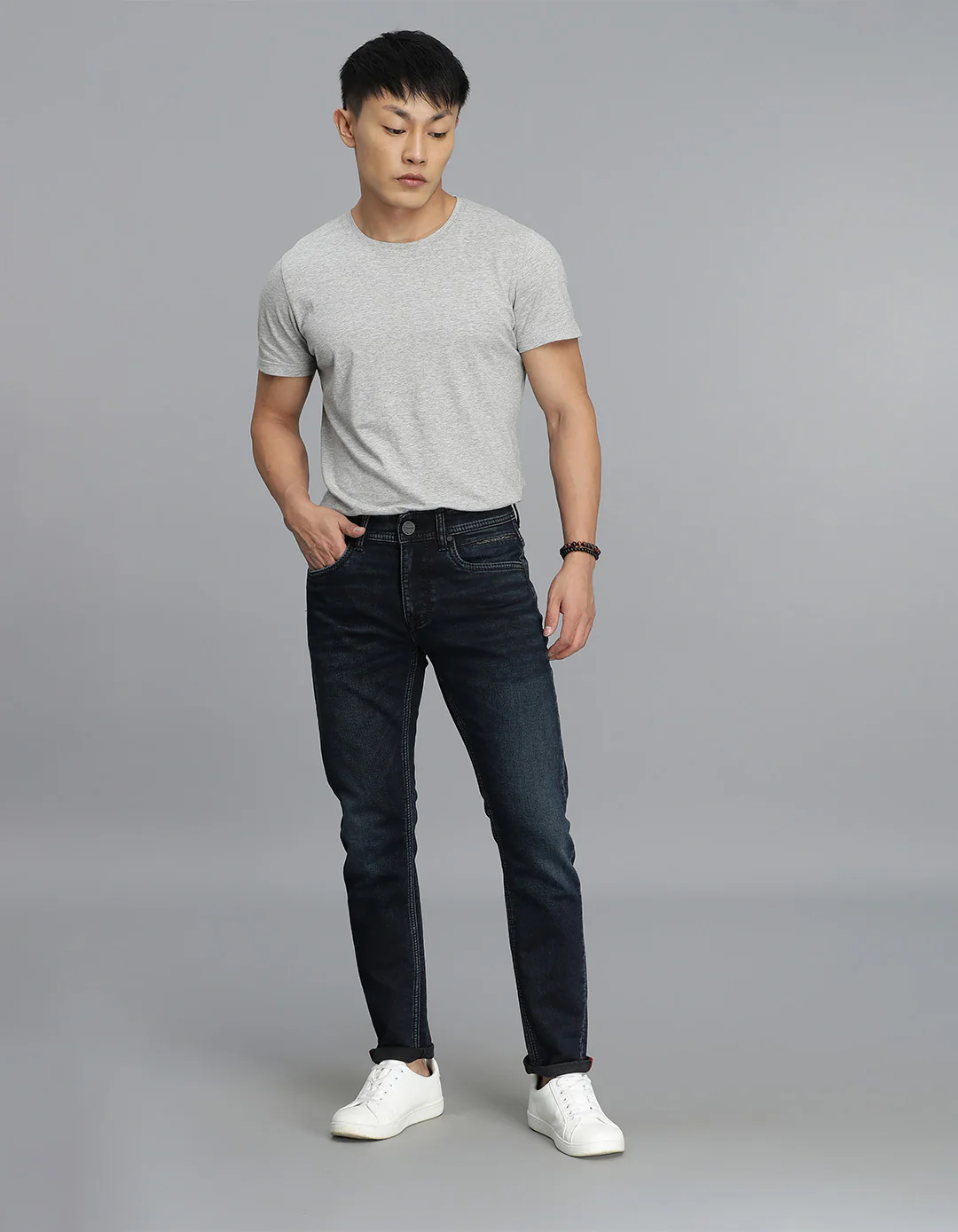 Dk Blue 5 Pocket Low-Rise Ankle Length Jeans - Image 3