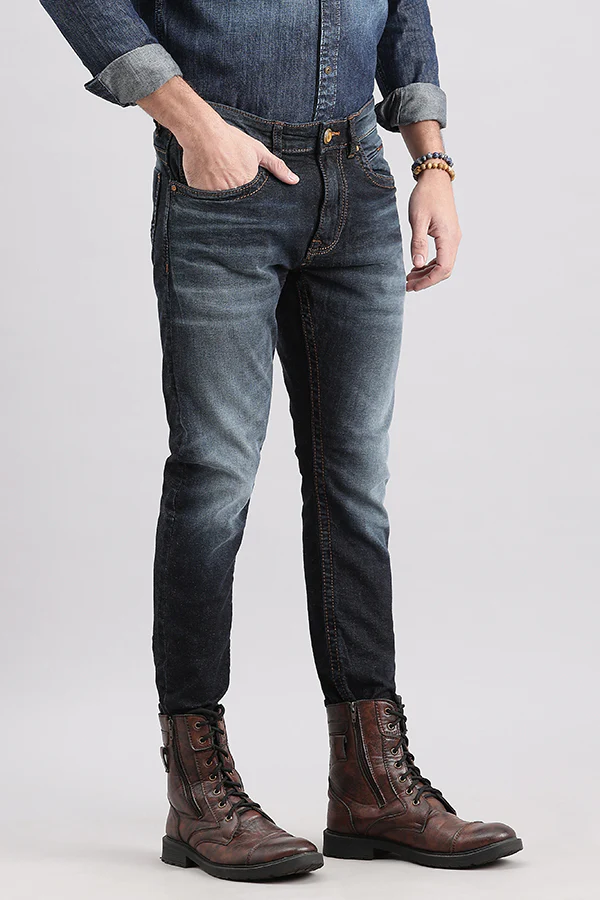 Dk Blue 5 Pocket Low-Rise Ankle Length Jeans - Image 3