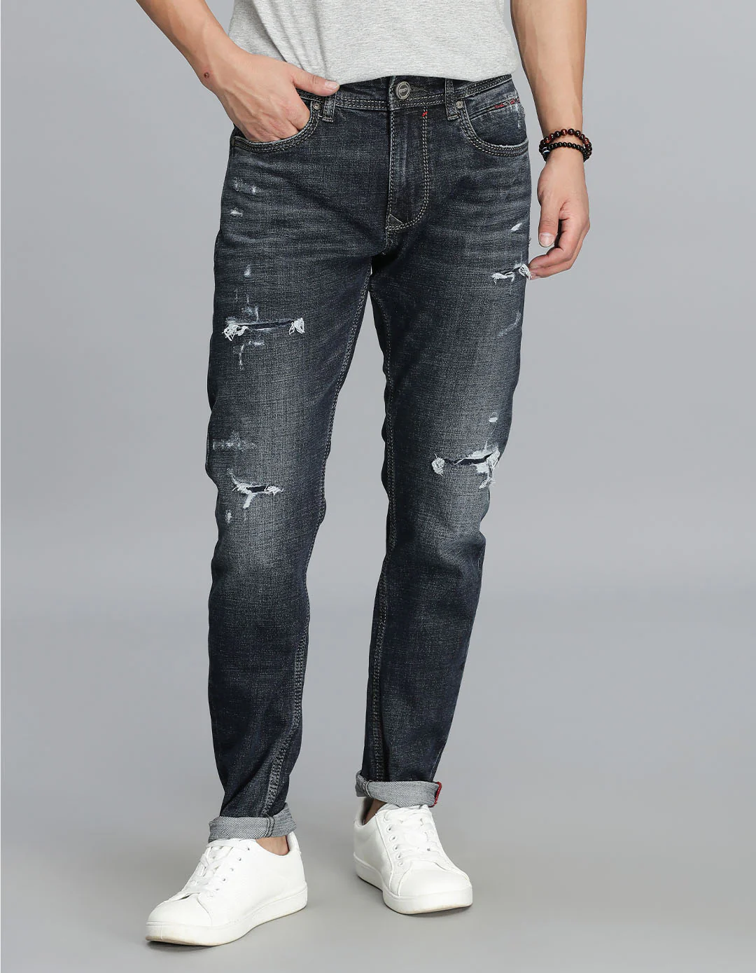 Dk Blue 5 Pocket Low-Rise Ankle Length jeans