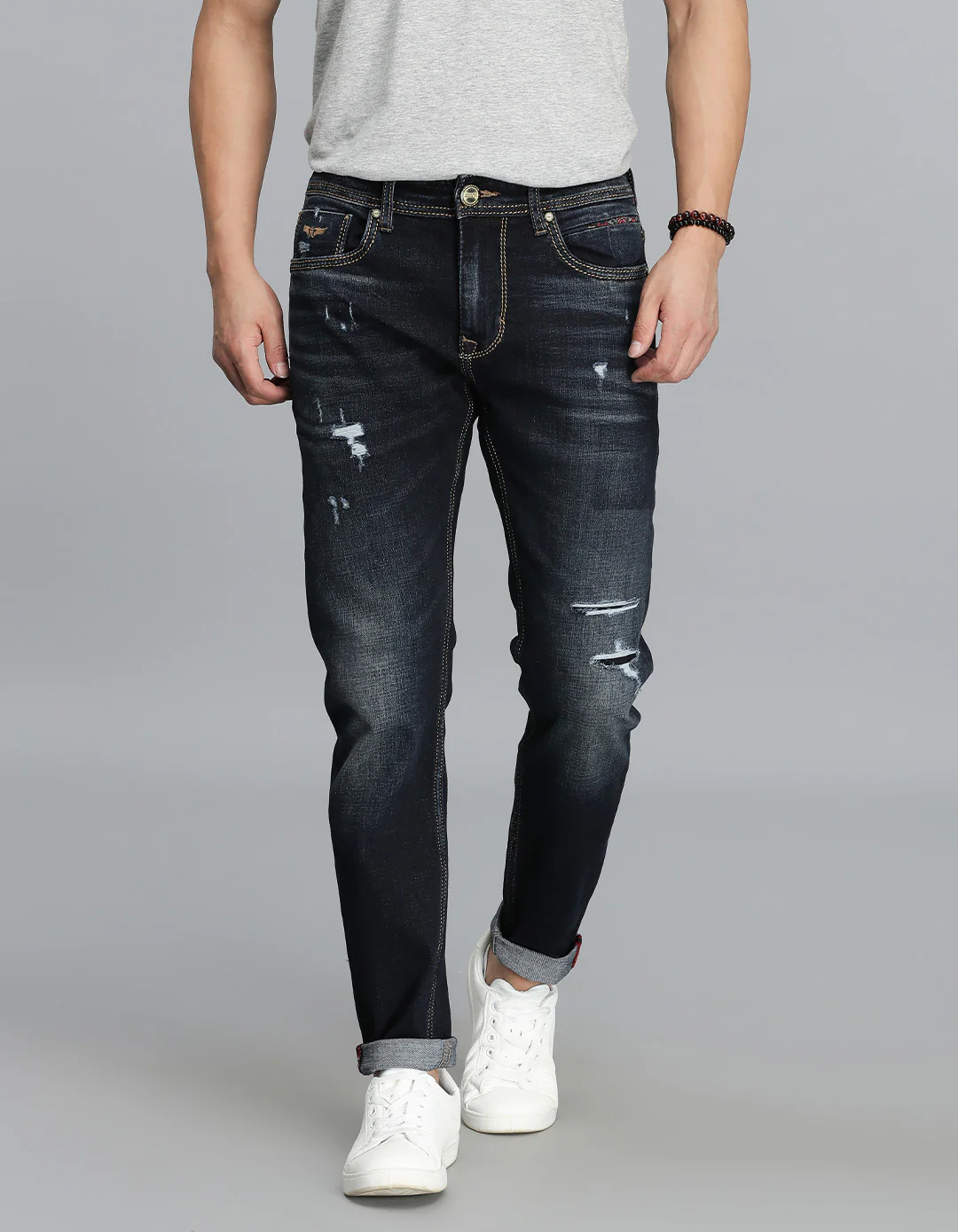 Dk Blue 5 Pocket Low-Rise Ankle Length jeans