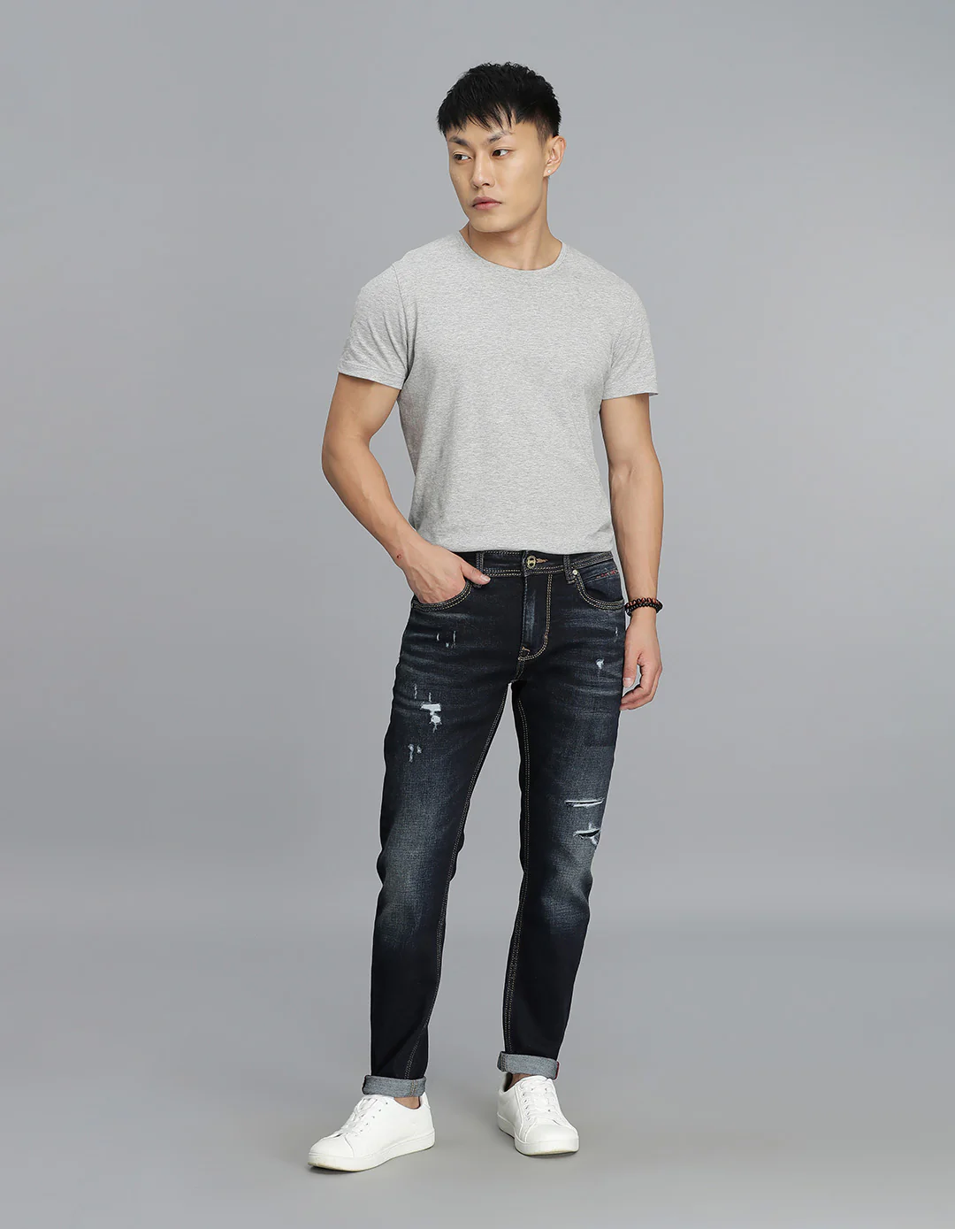 Dk Blue 5 Pocket Low-Rise Ankle Length jeans - Image 2
