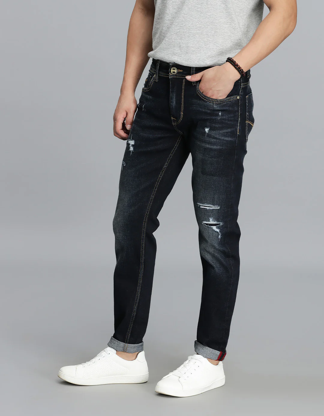 Dk Blue 5 Pocket Low-Rise Ankle Length jeans - Image 3