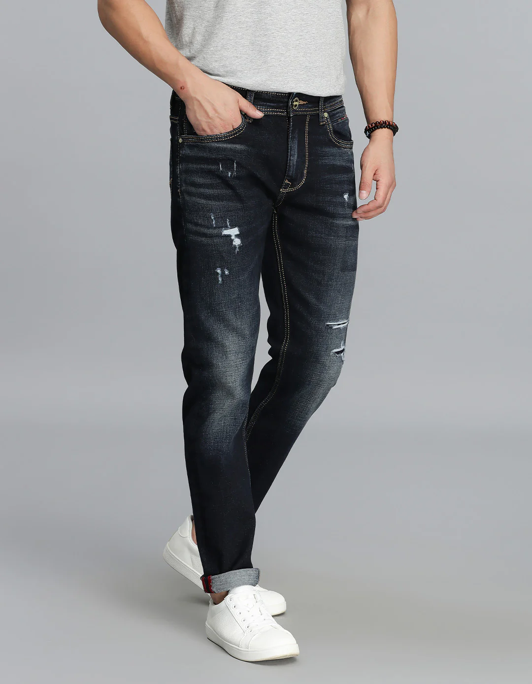 Dk Blue 5 Pocket Low-Rise Ankle Length jeans - Image 4