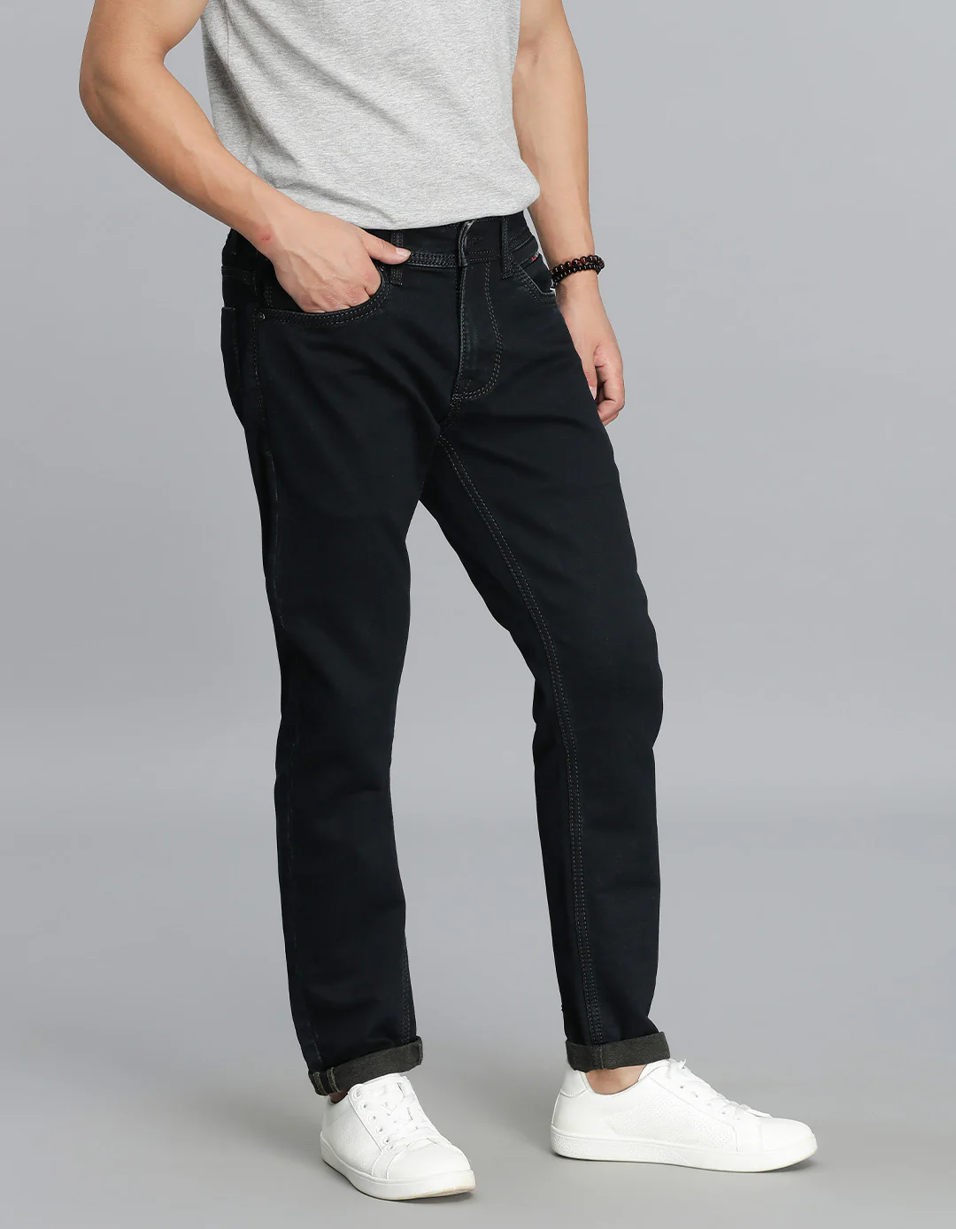 Dk Blue 5 Pocket Low-Rise Ankle Length Jeans - Image 3