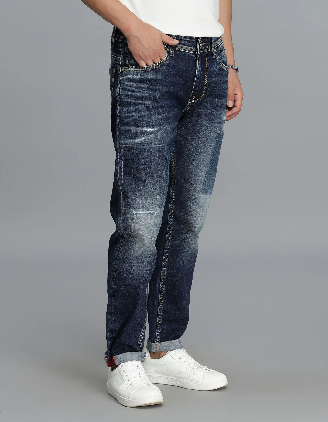 Dk Blue 5 Pocket Low-Rise Ankle Length jeans - Image 4