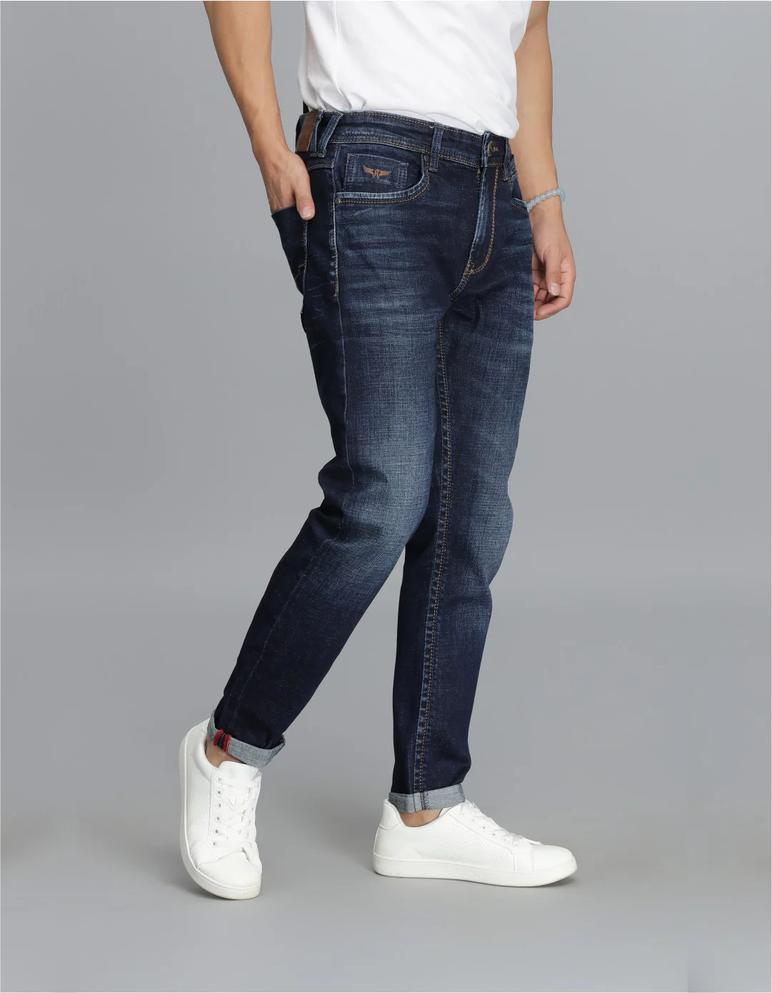Dk Blue 5 Pocket Low-Rise Ankle Length jeans - Image 4