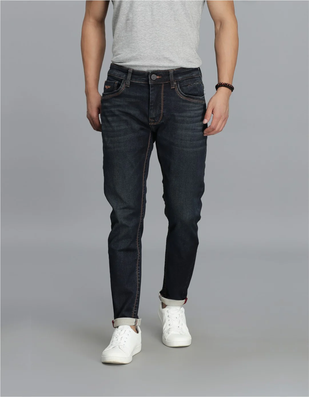 Dk Blue 5 Pocket Low-Rise Ankle Length jeans