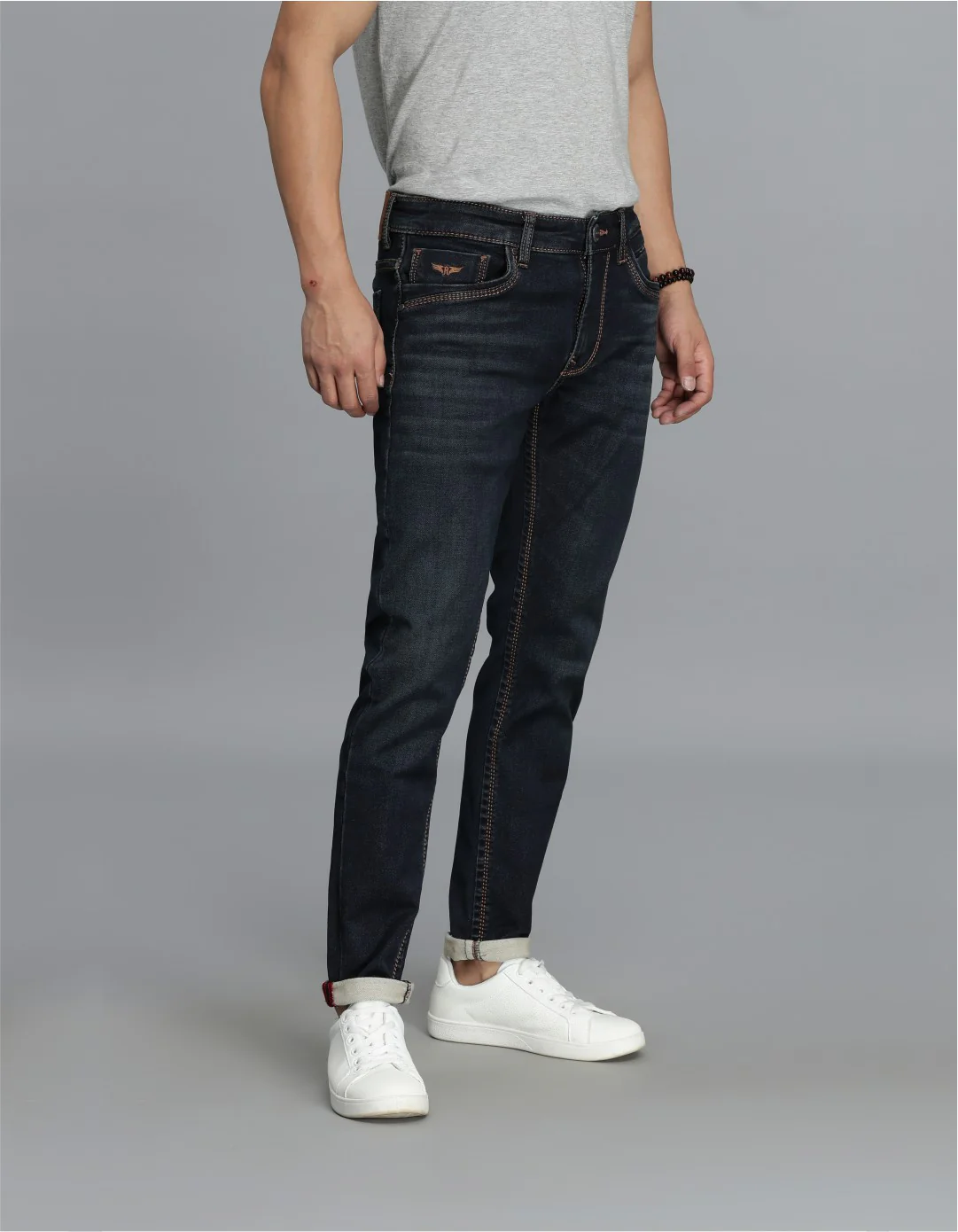 Dk Blue 5 Pocket Low-Rise Ankle Length jeans - Image 3