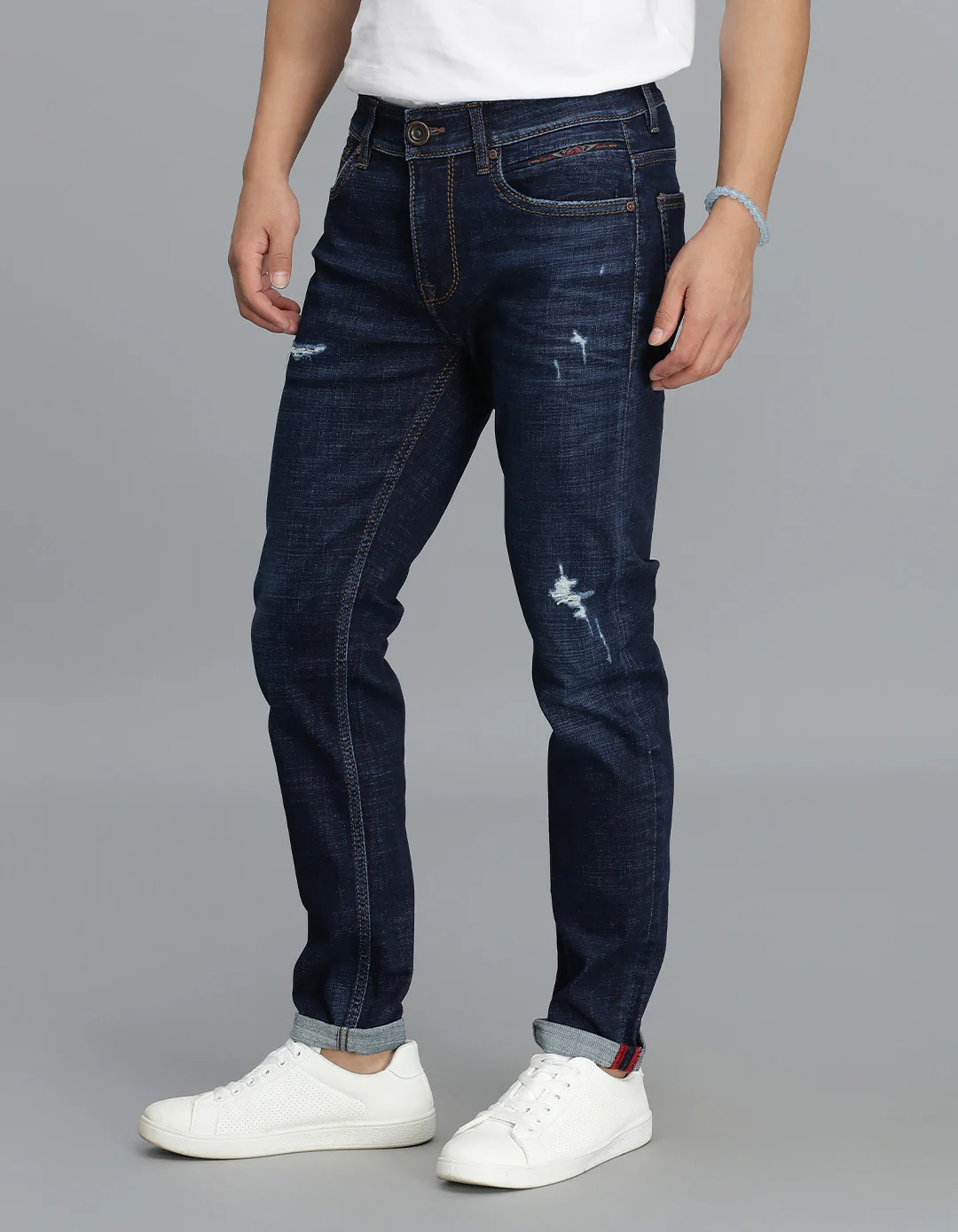 Dk Blue 5 Pocket Low-Rise Ankle Length Jeans - Image 3