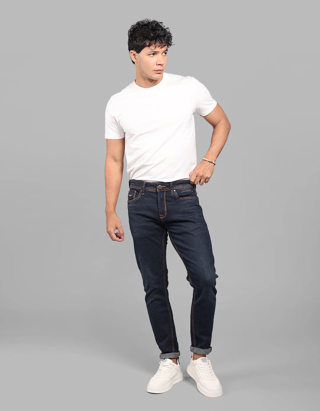 Dk Blue 5 Pocket Low-Rise Ankle Length Stretch Jeans - Image 2