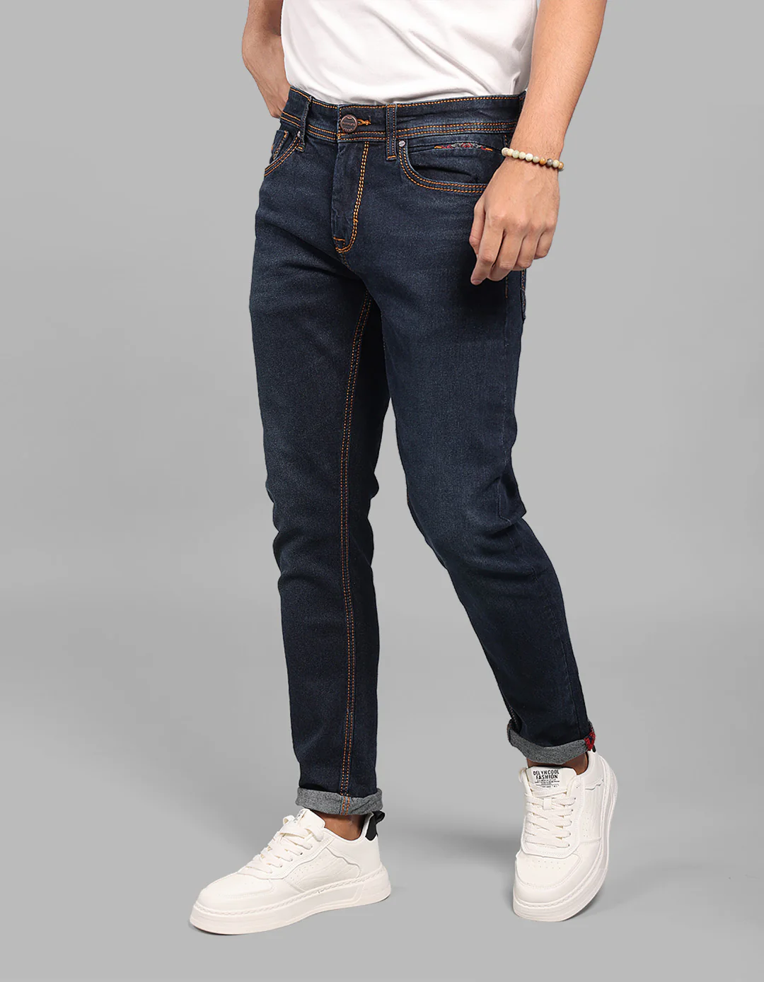Dk Blue 5 Pocket Low-Rise Ankle Length Stretch Jeans - Image 3