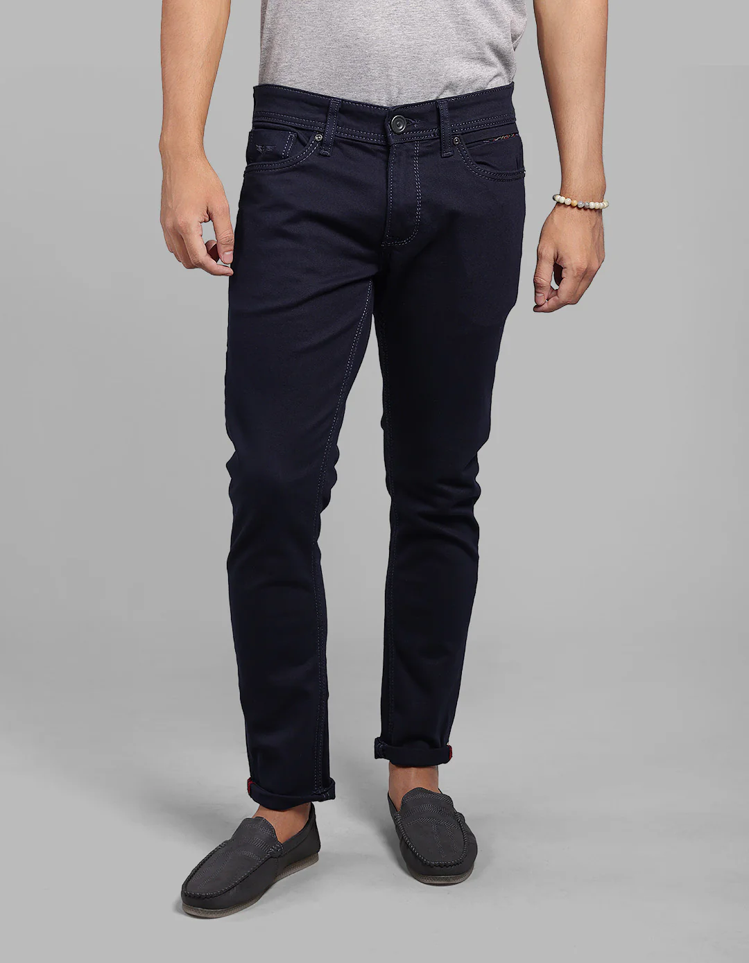 Dk Blue 5 Pocket Low-Rise Ankle Length Stretch Jeans