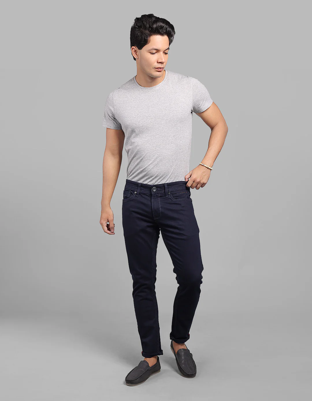 Dk Blue 5 Pocket Low-Rise Ankle Length Stretch Jeans - Image 2
