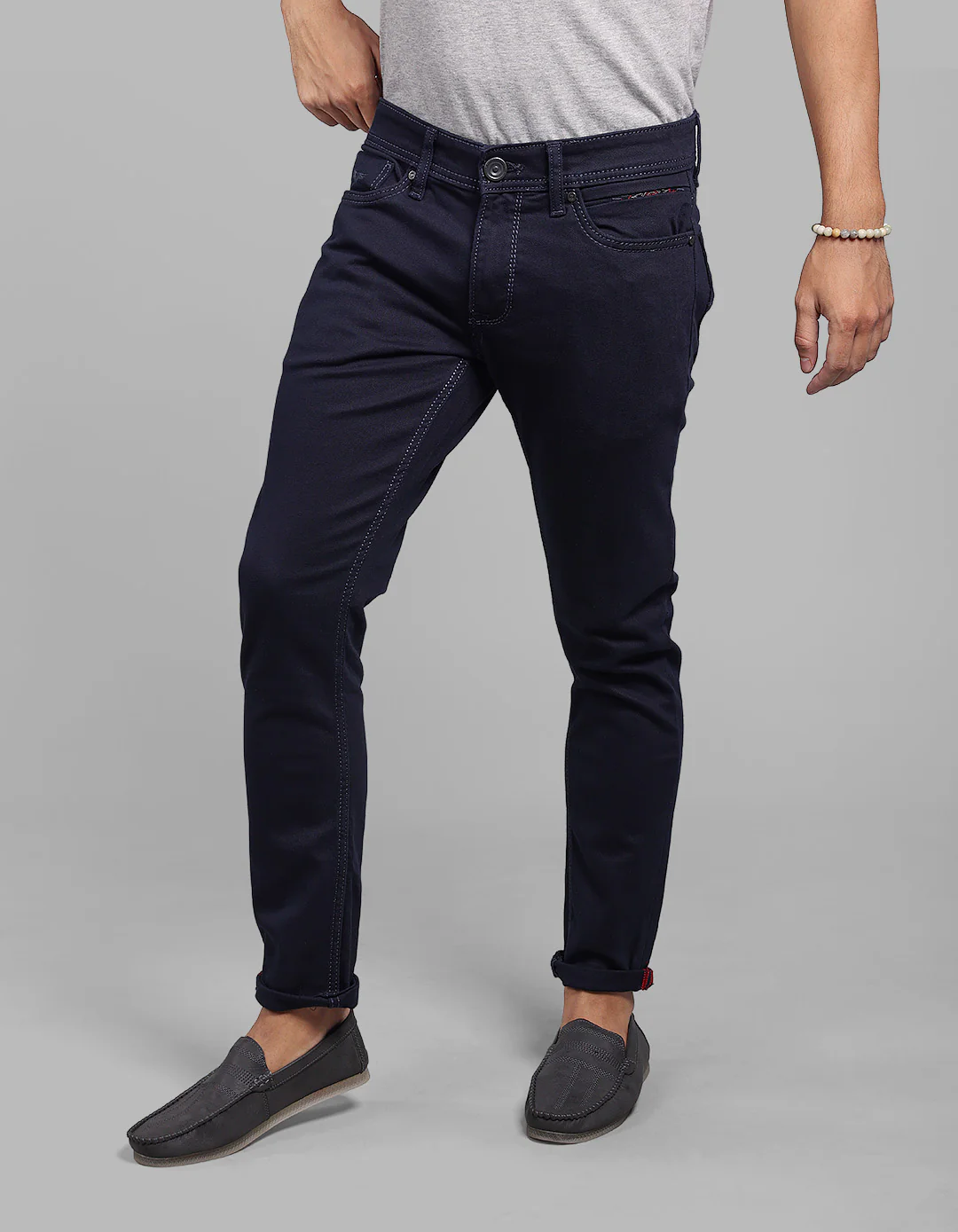 Dk Blue 5 Pocket Low-Rise Ankle Length Stretch Jeans - Image 3