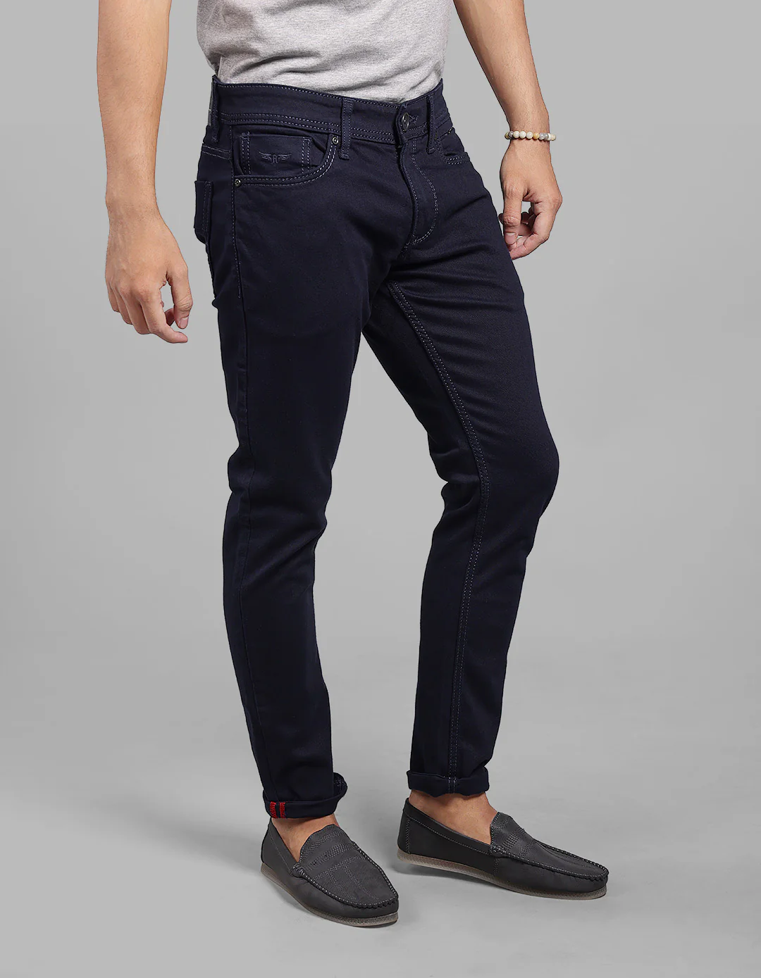 Dk Blue 5 Pocket Low-Rise Ankle Length Stretch Jeans - Image 4