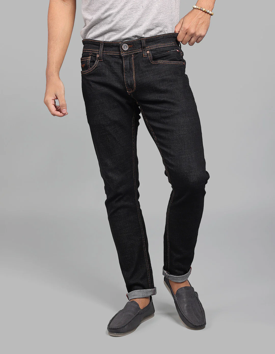Dk Blue 5 Pocket Low-Rise Ankle Length Stretch Jeans