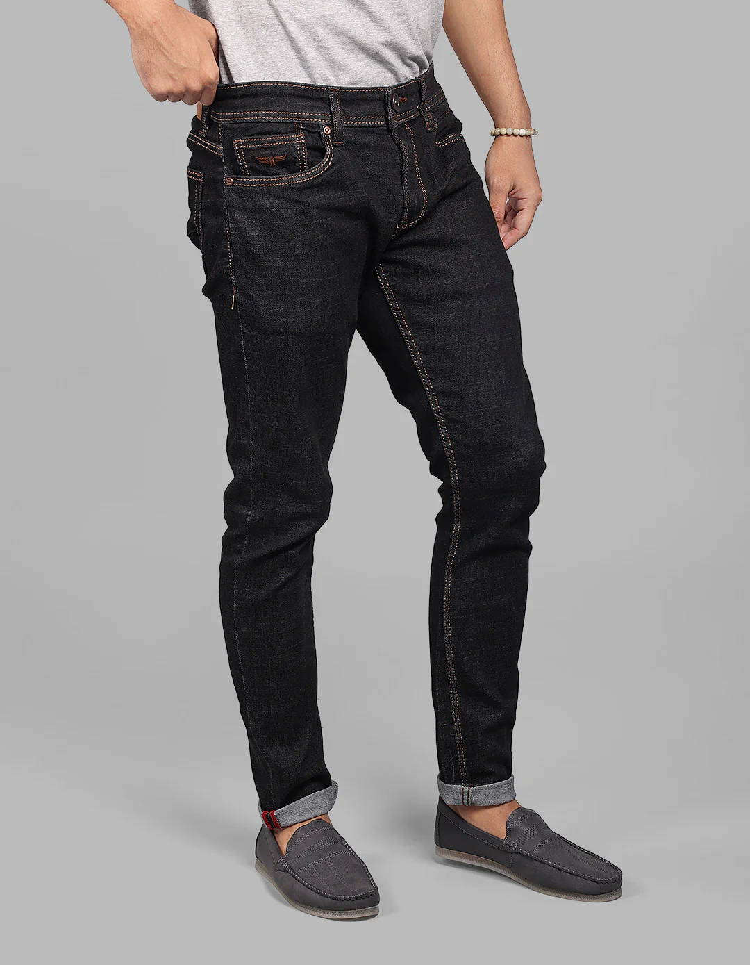 Dk Blue 5 Pocket Low-Rise Ankle Length Stretch Jeans - Image 3