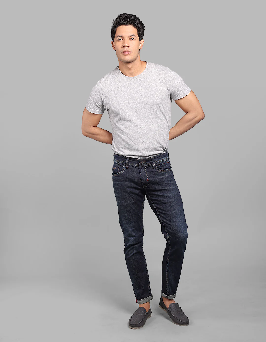 Dk Blue 5 Pocket Low-Rise Ankle Length Stretch Jeans - Image 2