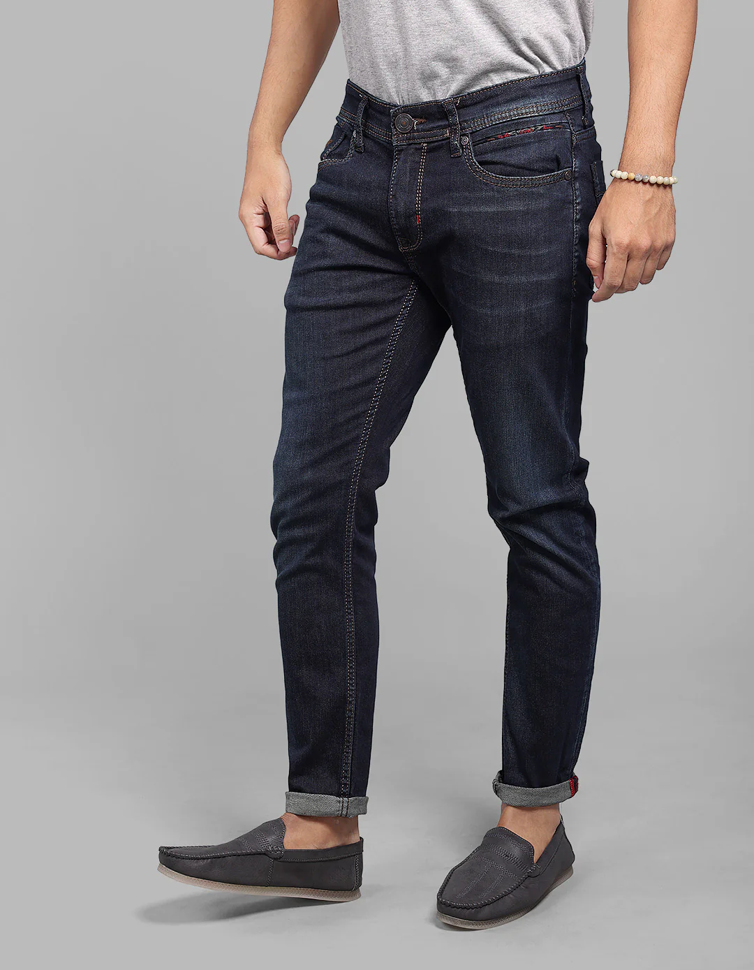 Dk Blue 5 Pocket Low-Rise Ankle Length Stretch Jeans - Image 3