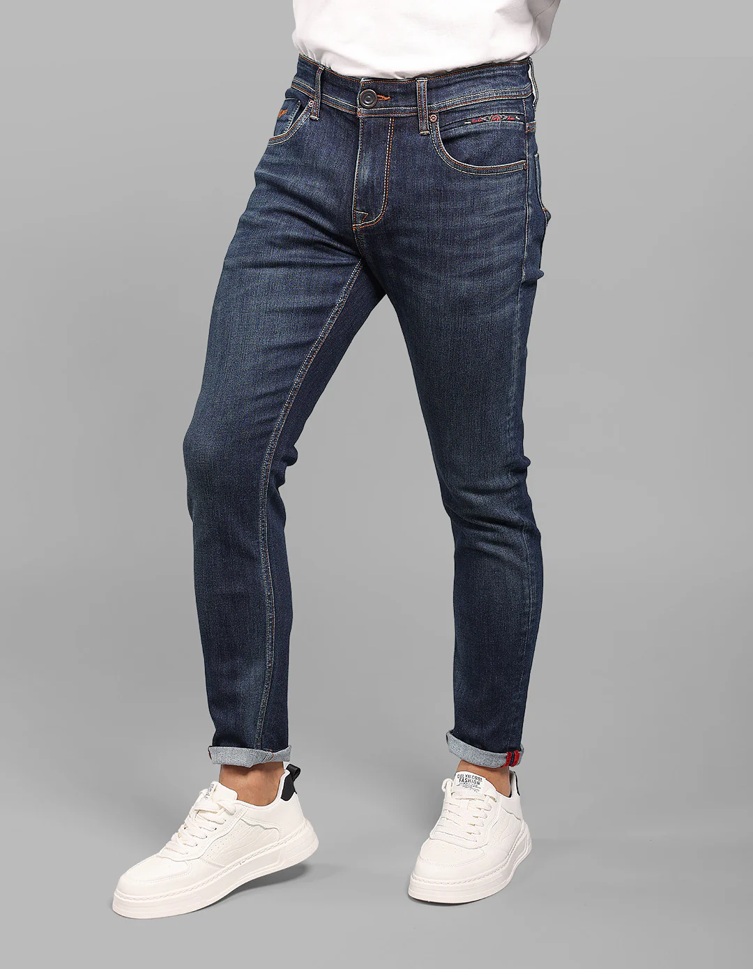 Dk Blue 5 Pocket Low-Rise Ankle Length Stretch Jeans - Image 3