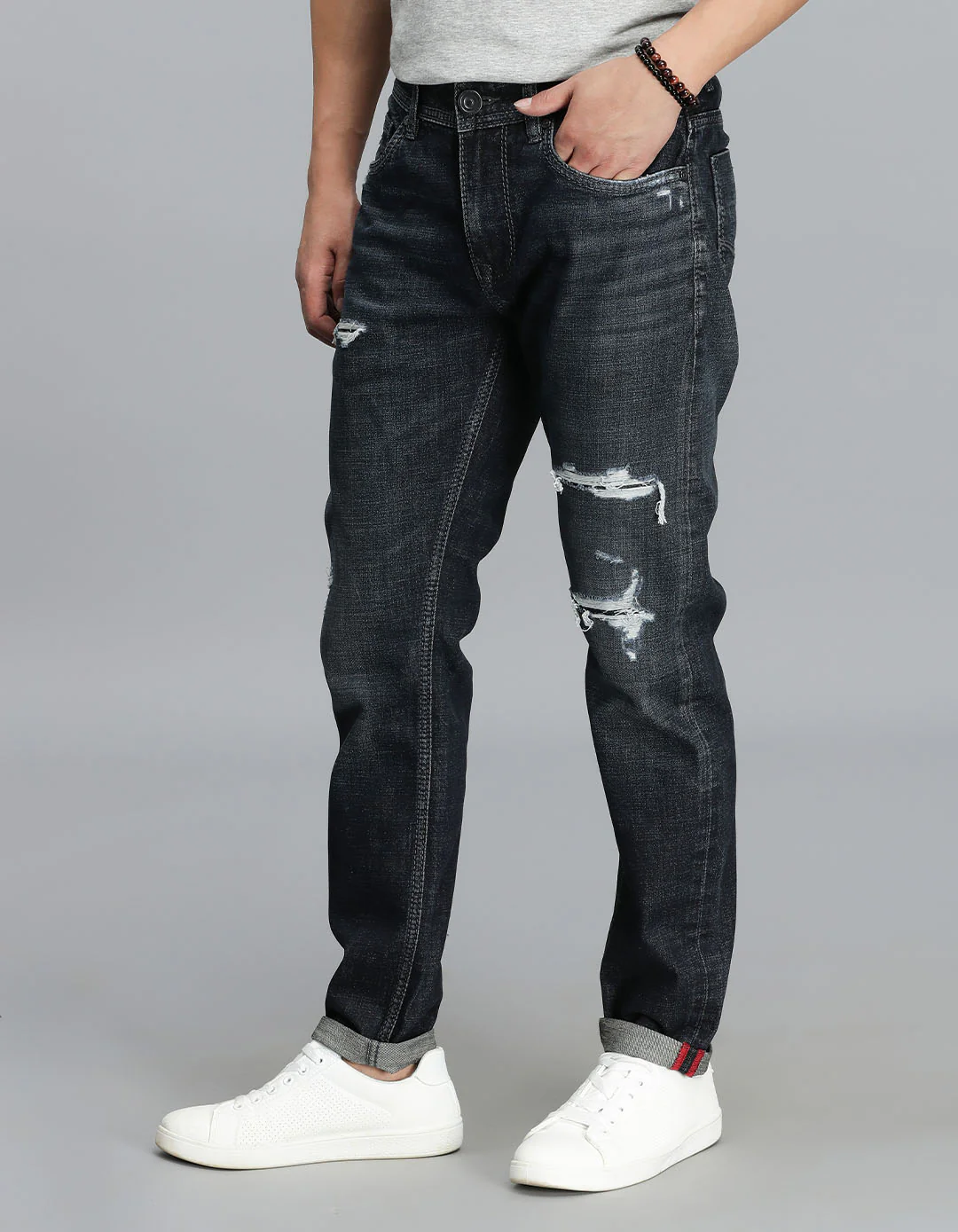 Dk Blue 5 Pocket Low-Rise Ankle Length Jeans - Image 3