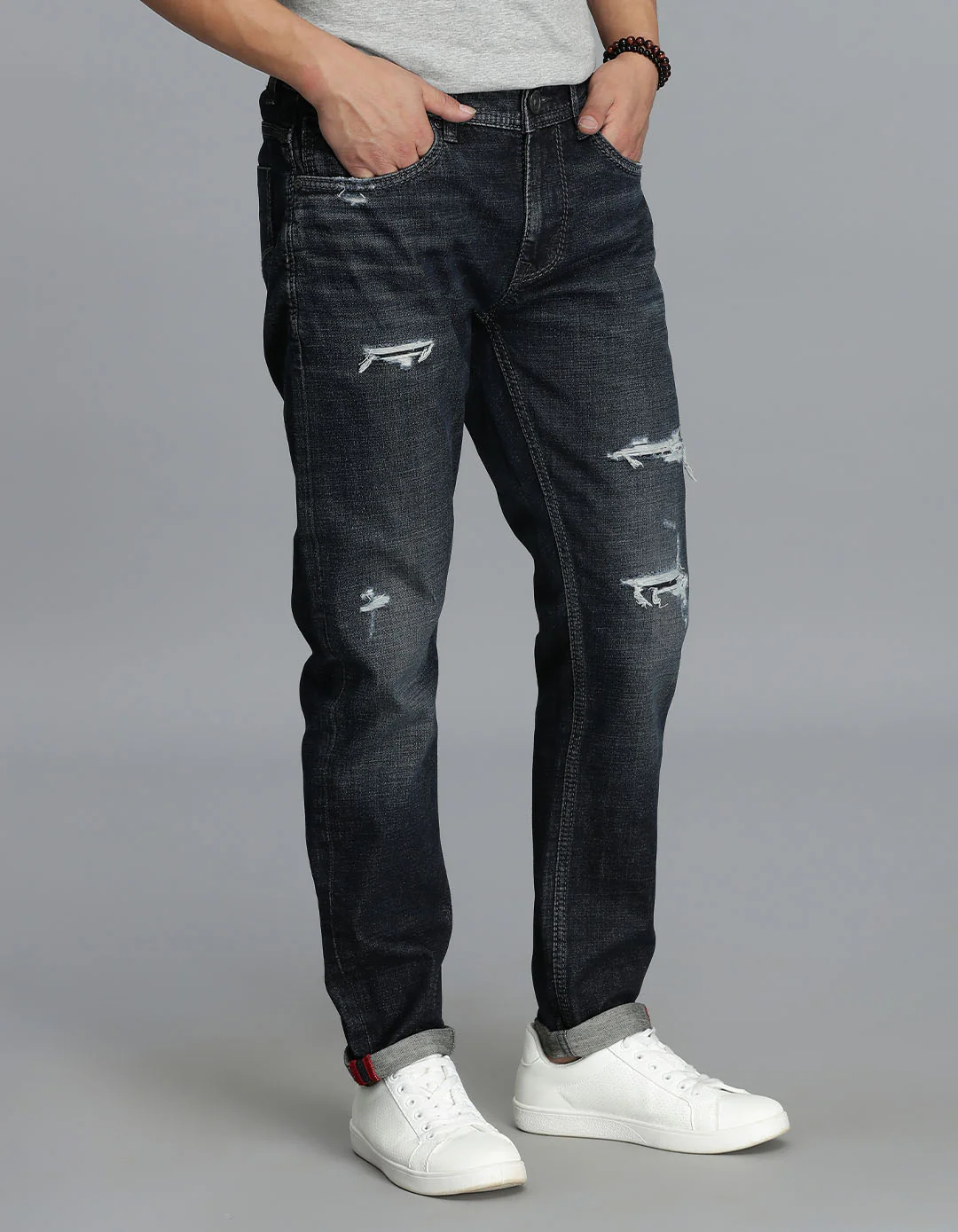 Dk Blue 5 Pocket Low-Rise Ankle Length Jeans - Image 4