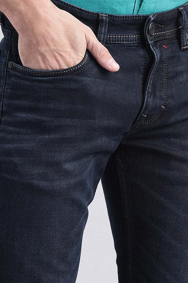 Dk Blue 5 Pocket Mid-Rise Slim Fit Jeans - Image 6