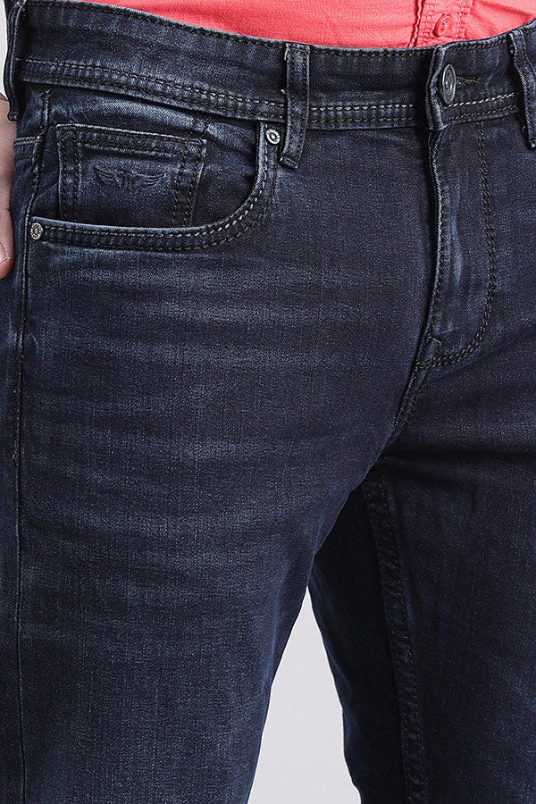 Dk Blue 5 Pocket Mid-Rise Slim Fit Jeans - Image 6