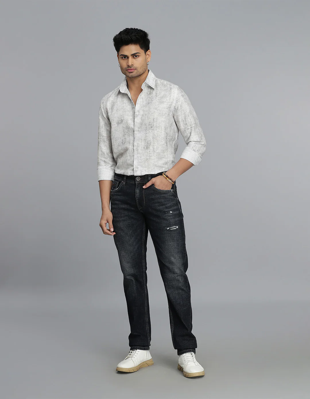 Dk Blue 5 Pocket Mid-Rise Slim Straight Fit jeans - Image 2