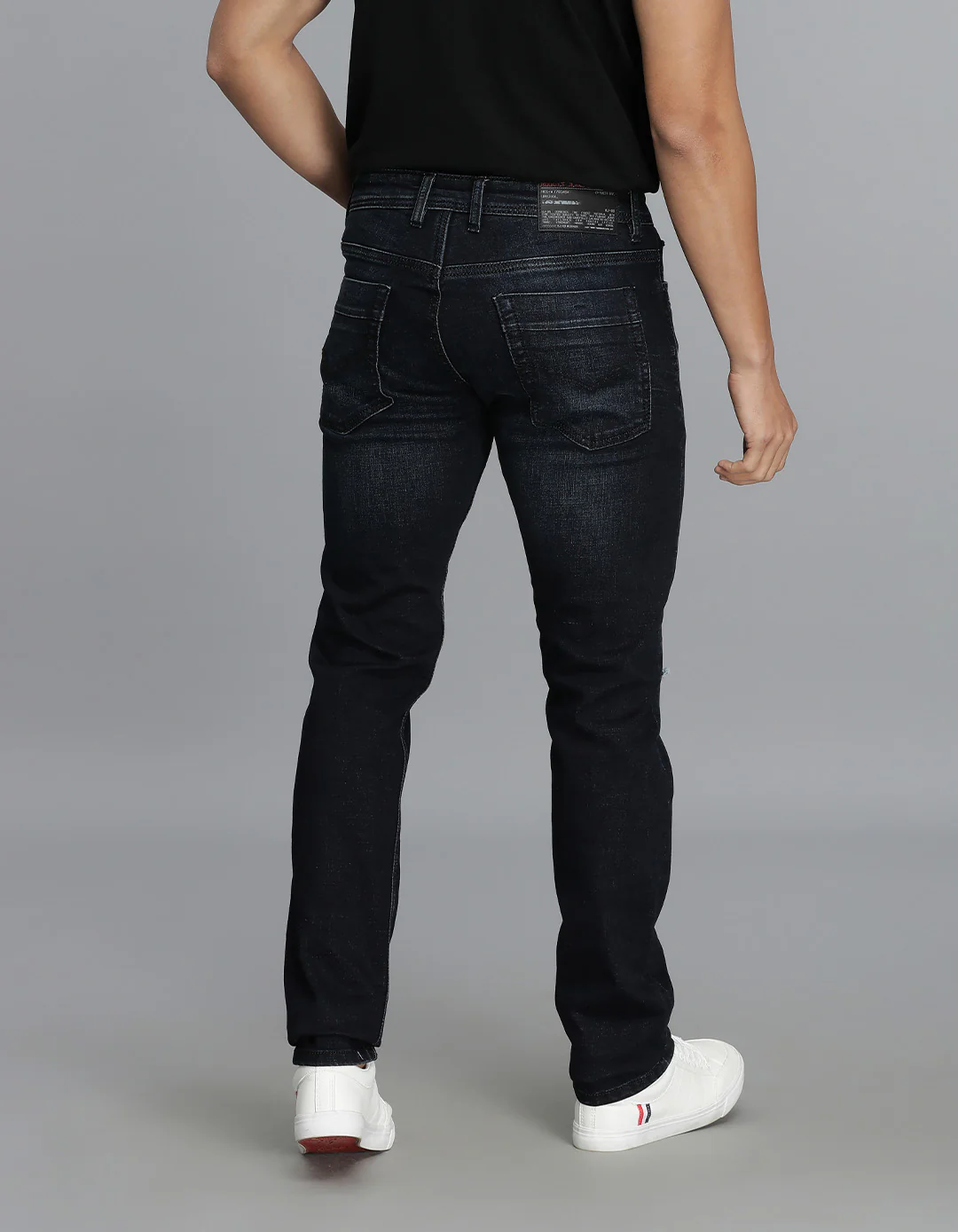 Dk Blue 5 Pocket Mid-Rise Slim Straight Fit jeans - Image 5