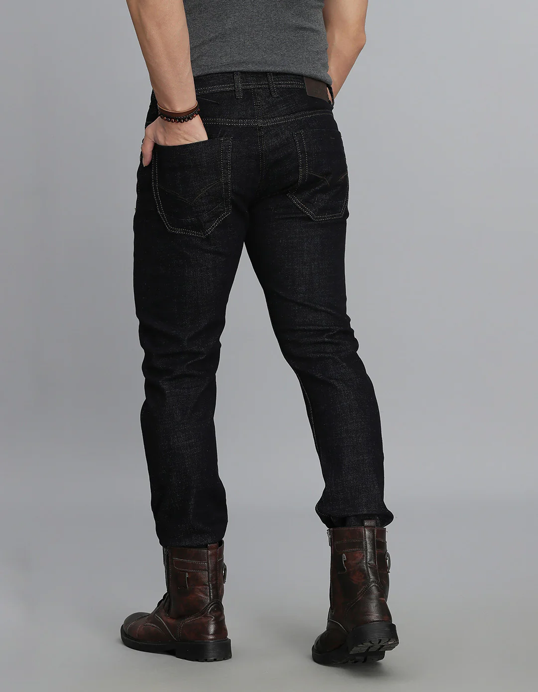 Dk Blue 5 Pocket Mid-Rise Slim Straight Fit jeans - Image 5