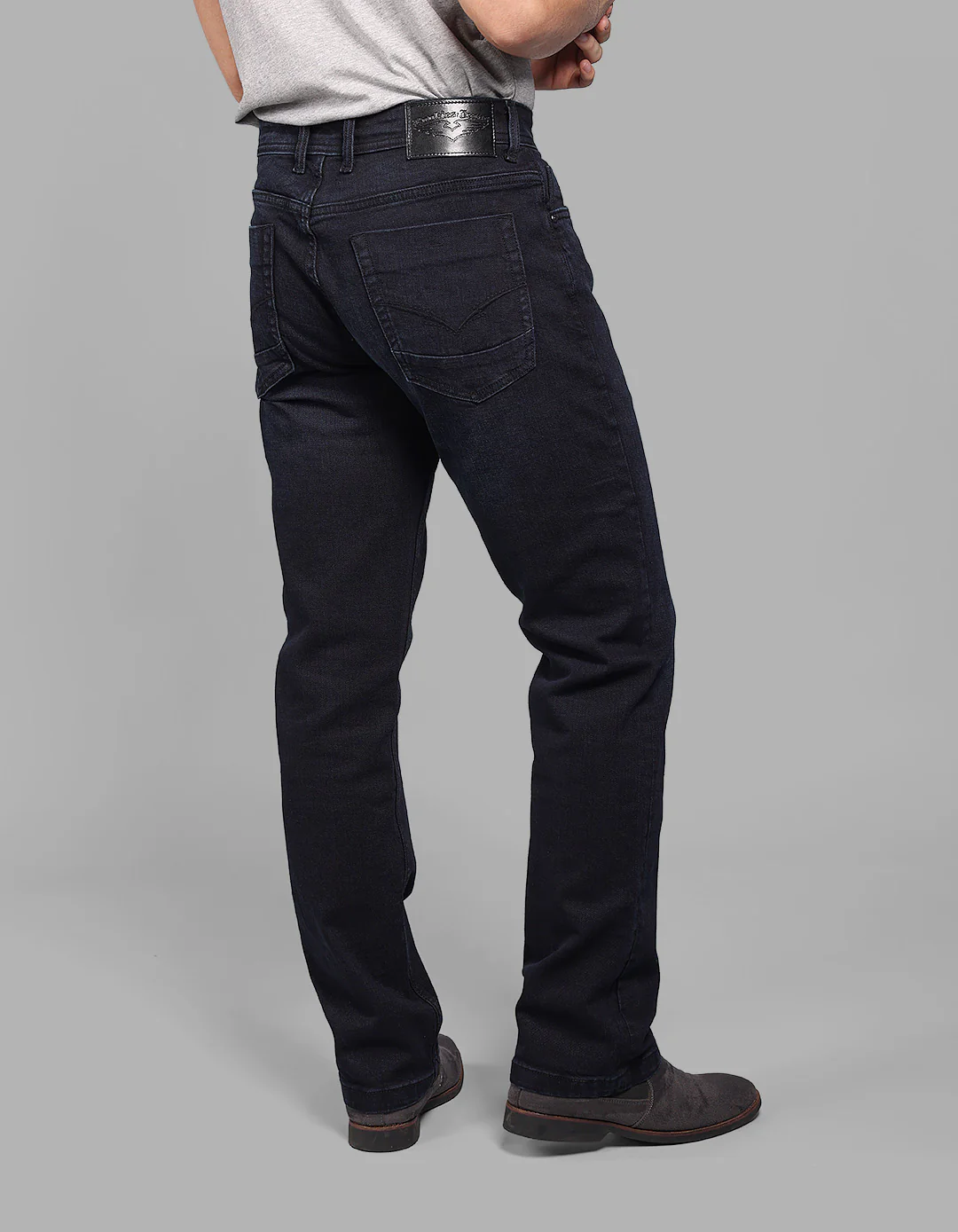 Dk Blue 5 Pocket Midrise, Comfort And Straight Fit Stretch Jeans - Image 7