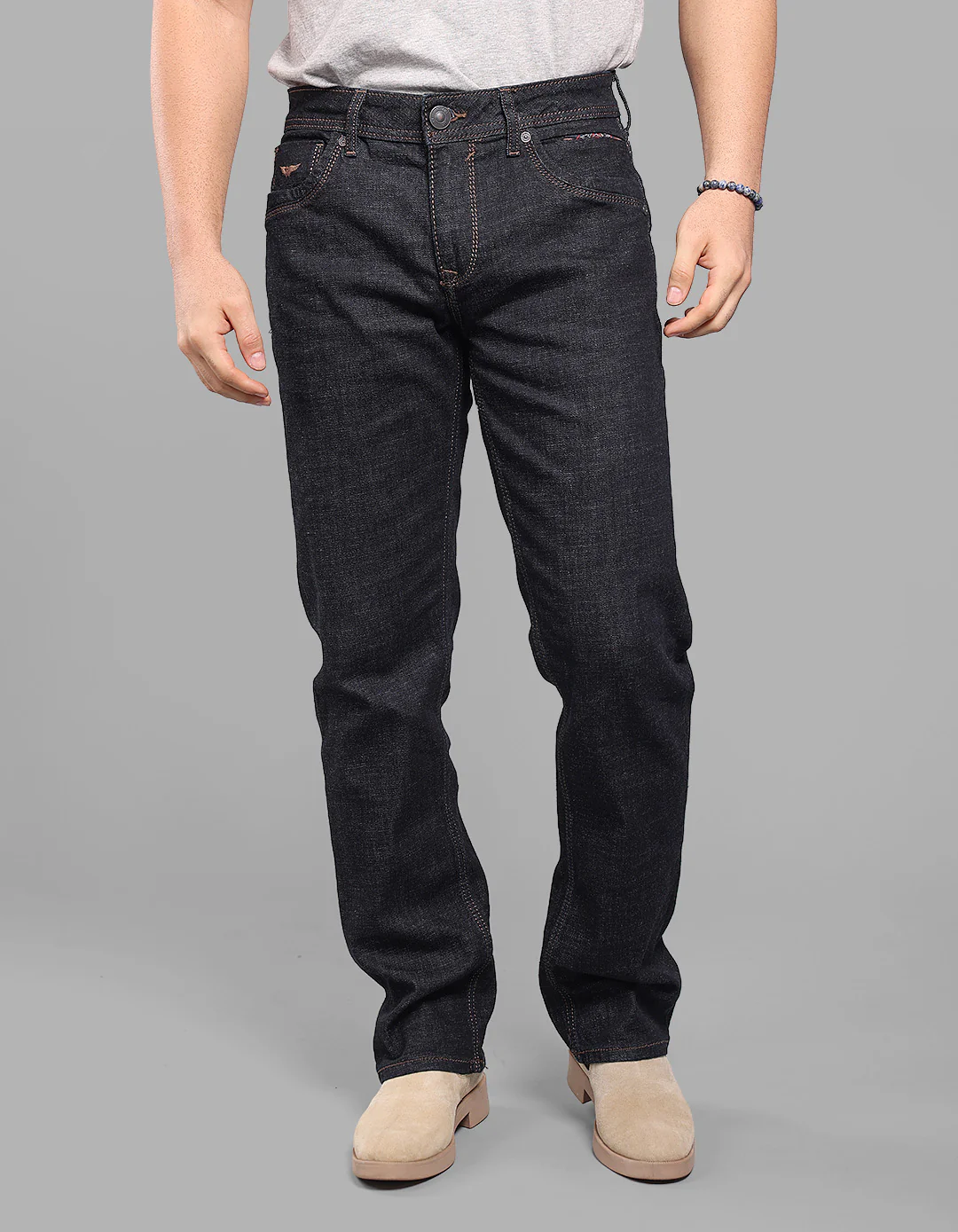 Dk Blue 5 Pocket Midrise, Comfort And Straight Fit Stretch Jeans